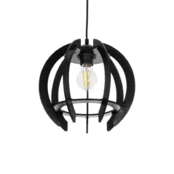 GLOBOSTAR® VIVIDUS 202-0028 Μοντέρνο Κρεμαστό Φωτιστικό Οροφής με Ντουί 1 x E27 AC 220-240V IP20 - Μαύρο - Μ27 x Π27 x Υ27cm