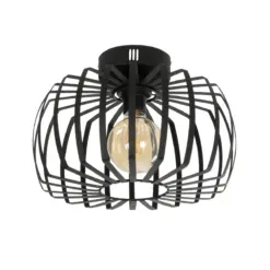 GLOBOSTAR® STAR 202-0054 Μοντέρνο Φωτιστικό Οροφής με Ντουί 1 x E27 AC 220-240V IP20 - Μαύρο - Μ40 x Π40 x Υ27cm