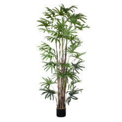 Alternative view of GloboStar® Artificial Garden BROADLEAF LADY PALM TREE 20384 Τεχνητό Διακοσμητικό Φυτό Πλατύφυλλος Φοίνικας Μπαμπού Υ300cm