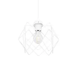 GLOBOSTAR® VORTEX 203-0001 Μοντέρνο Κρεμαστό Φωτιστικό Οροφής με Ντουί 1 x E27 AC 220-240V IP20 - Λευκό - Μ23.5 x Π23.5 x Υ20cm