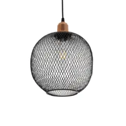 Alternative view of GLOBOSTAR® WIRE 203-0004 Μοντέρνο Κρεμαστό Φωτιστικό Οροφής με Ντουί 1 x E27 AC 220-240V IP20 - Μαύρο & Χάλκινο - Μ25 x Π25 x Υ30cm