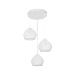 GLOBOSTAR® YASAM 203-0023 Vintage Κρεμαστό Φωτιστικό Οροφής με Ντουί 3 x E27 AC 220-240V IP20 - Λευκό - Μ42 x Π42 x Υ54cm