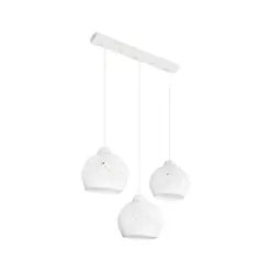 GLOBOSTAR® YASAM 203-0027 Vintage Κρεμαστό Φωτιστικό Οροφής με Ντουί 3 x E27 AC 220-240V IP20 - Λευκό - Μ45 x Π18 x Υ30cm