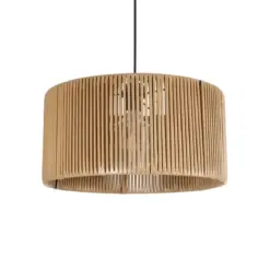 GLOBOSTAR® KYCLOS 203-0049 Boho Κρεμαστό Φωτιστικό Οροφής με Ντουί 1 x E27 AC 220-240V IP20 - Μπεζ - M40 x Π40 x Υ25.5cm
