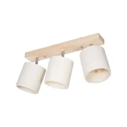 GLOBOSTAR® CUP 203-0058 Vintage Φωτιστικό Οροφής με Ντουί 3 x E27 AC 220-240V IP20 - Λευκό & Μπεζ - Μ60 x Π14 x Υ26cm