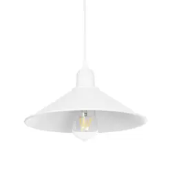 GLOBOSTAR® FERRO 203-0085 Μοντέρνο Κρεμαστό Φωτιστικό Οροφής με Ντουί 1 x E27 AC 220-240V IP20 - Λευκό - Μ30 x Π30 x Υ15cm