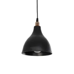 GLOBOSTAR® RADE 203-0124 Μοντέρνο Κρεμαστό Φωτιστικό Οροφής με Ντουί 1 x E27 AC 220-240V IP20 - Μαύρο & Χάλκινο - Μ18.5 x Π18.5 x Υ23cm