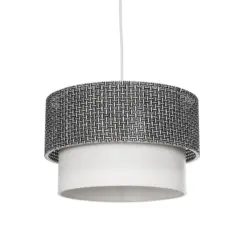 GLOBOSTAR® SISSIE 203-0139 Μοντέρνο Κρεμαστό Φωτιστικό Οροφής με Ντουί 1 x E27 AC 220-240V IP20 - Μαύρο & Λευκό - Μ30 x Π30 x Υ23cm