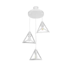 GLOBOSTAR® TRIANGLE 203-0164 Μοντέρνο Κρεμαστό Φωτιστικό Οροφής με Ντουί 3 x E27 AC 220-240V IP20 - Λευκό - Μ67 x Π67 x Υ50cm