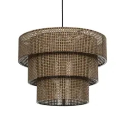GLOBOSTAR® LEVEL 203-0171 Μοντέρνο Κρεμαστό Φωτιστικό Οροφής με Ντουί 1 x E27 AC 220-240V IP20 - Καφέ - Μ39 x Π39 x Υ30cm