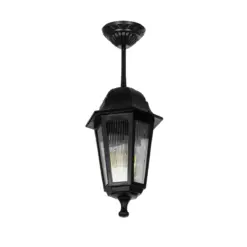 GLOBOSTAR® VITRO 203-0189 Vintage Φωτιστικό Οροφής με Ντουί 1 x E27 AC 220-240V IP44 - Μαύρο - Μ17 x Π17 x Υ28cm