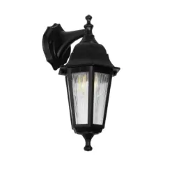 GLOBOSTAR® VITRO 203-0191 Vintage Φωτιστικό Τοίχου - Απλίκα με Ντουί 1 x E27 AC 220-240V IP44 - Μαύρο - Μ17 x Π20 x Υ36cm