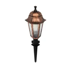 GloboStar® VITRO 203-0198 Vintage Καρφωτό Φωτιστικό Φαναράκι Μονόφωτο 1 x E27 IP44 Χάλκινο & Διάφανο Πλαστικό - Μ17 x Π17 x Υ55cm