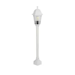 GloboStar® VITRO 203-0202 Vintage Επιδαπέδιο Φωτιστικό Κολωνάκι Κήπου  Μονόφωτο 1 x E27 IP44 Λευκό & Διάφανο Πλαστικό - Μ17 x Π17 x Υ100cm