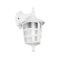 GLOBOSTAR® ZARDIN 203-0239 Vintage Φωτιστικό Τοίχου - Απλίκα με Ντουί 1 x E27 AC 220-240V IP44 - Λευκό - Μ17 x Π22 x Υ30cm