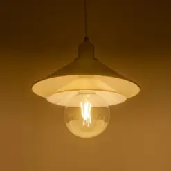 Alternative view of GLOBOSTAR® FERRO 203-0268 Μοντέρνο Κρεμαστό Φωτιστικό Οροφής με Ντουί 1 x E27 AC 220-240V IP20 - Λευκό & Χρυσό - Μ30 x Π30 x Υ19cm