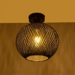 Alternative view of GLOBOSTAR® CORDE 203-0271 Μοντέρνο Φωτιστικό Οροφής με Ντουί 1 x E27 AC 220-240V IP20 - Μαύρο - Μ25 x Π25 x Υ26cm