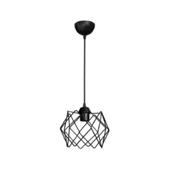GLOBOSTAR® VORTEX 203-0277 Μοντέρνο Κρεμαστό Φωτιστικό Οροφής με Ντουί 1 x E27 AC 220-240V IP20 - Μαύρο - Μ23.5 x Π23.5 x Υ20cm