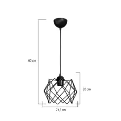 Alternative view of GLOBOSTAR® VORTEX 203-0277 Μοντέρνο Κρεμαστό Φωτιστικό Οροφής με Ντουί 1 x E27 AC 220-240V IP20 - Μαύρο - Μ23.5 x Π23.5 x Υ20cm