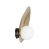 GLOBOSTAR® PLATO 203-0278 Vintage Φωτιστικό Τοίχου – Απλίκα με Ντουί 1 x E14 AC 220-240V IP20 – Χρυσό & Λευκό – M40 x Π19 x Υ40cm