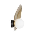 GLOBOSTAR® PLATO 203-0278 Vintage Φωτιστικό Τοίχου – Απλίκα με Ντουί 1 x E14 AC 220-240V IP20 – Χρυσό & Λευκό – M40 x Π19 x Υ40cm