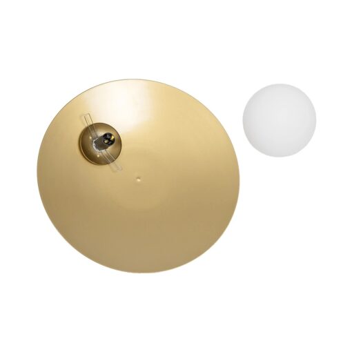 GLOBOSTAR® PLATO 203-0278 Vintage Φωτιστικό Τοίχου – Απλίκα με Ντουί 1 x E14 AC 220-240V IP20 – Χρυσό & Λευκό – M40 x Π19 x Υ40cm