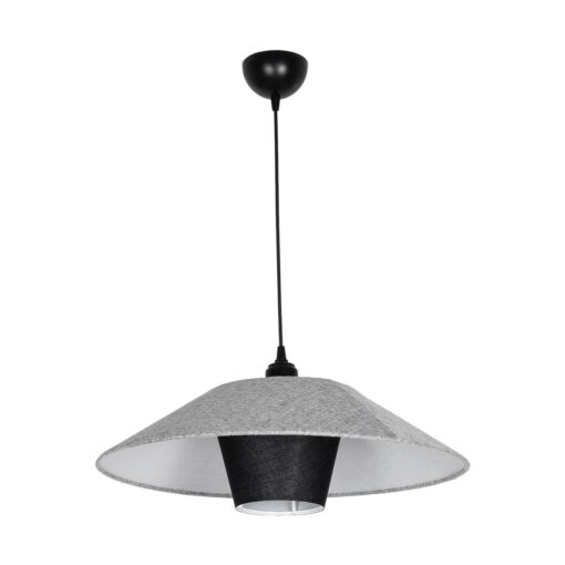 GLOBOSTAR® STORM 203-0292 Μοντέρνο Κρεμαστό Φωτιστικό Οροφής με Ντουί 1 x E27 AC 220-240V IP20 – Μαύρο & Γκρί  – Μ50 x Π50 x Υ24cm
