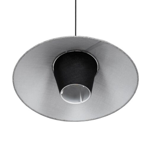 GLOBOSTAR® STORM 203-0292 Μοντέρνο Κρεμαστό Φωτιστικό Οροφής με Ντουί 1 x E27 AC 220-240V IP20 – Μαύρο & Γκρί  – Μ50 x Π50 x Υ24cm