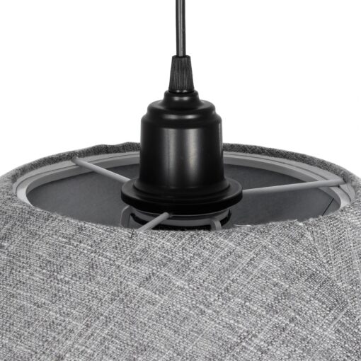 GLOBOSTAR® STORM 203-0292 Μοντέρνο Κρεμαστό Φωτιστικό Οροφής με Ντουί 1 x E27 AC 220-240V IP20 – Μαύρο & Γκρί  – Μ50 x Π50 x Υ24cm