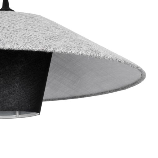 GLOBOSTAR® STORM 203-0292 Μοντέρνο Κρεμαστό Φωτιστικό Οροφής με Ντουί 1 x E27 AC 220-240V IP20 – Μαύρο & Γκρί  – Μ50 x Π50 x Υ24cm