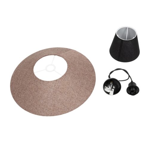 GLOBOSTAR® STORM 203-0294 Μοντέρνο Κρεμαστό Φωτιστικό Οροφής με Ντουί 1 x E27 AC 220-240V IP20 – Μαύρο &  Μπεζ – Μ50 x Π50 x Υ24cm