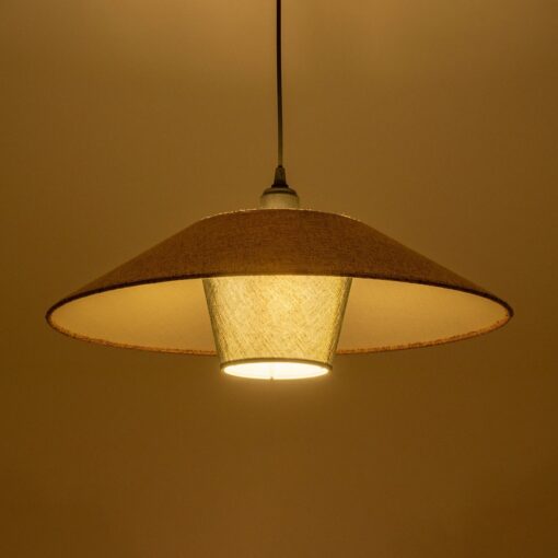 GLOBOSTAR® STORM 203-0294 Μοντέρνο Κρεμαστό Φωτιστικό Οροφής με Ντουί 1 x E27 AC 220-240V IP20 – Μαύρο &  Μπεζ – Μ50 x Π50 x Υ24cm