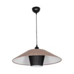 GLOBOSTAR® STORM 203-0294 Μοντέρνο Κρεμαστό Φωτιστικό Οροφής με Ντουί 1 x E27 AC 220-240V IP20 – Μαύρο &  Μπεζ – Μ50 x Π50 x Υ24cm