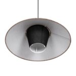 GLOBOSTAR® STORM 203-0294 Μοντέρνο Κρεμαστό Φωτιστικό Οροφής με Ντουί 1 x E27 AC 220-240V IP20 – Μαύρο &  Μπεζ – Μ50 x Π50 x Υ24cm