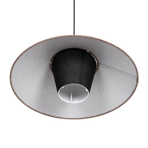 GLOBOSTAR® STORM 203-0294 Μοντέρνο Κρεμαστό Φωτιστικό Οροφής με Ντουί 1 x E27 AC 220-240V IP20 – Μαύρο &  Μπεζ – Μ50 x Π50 x Υ24cm