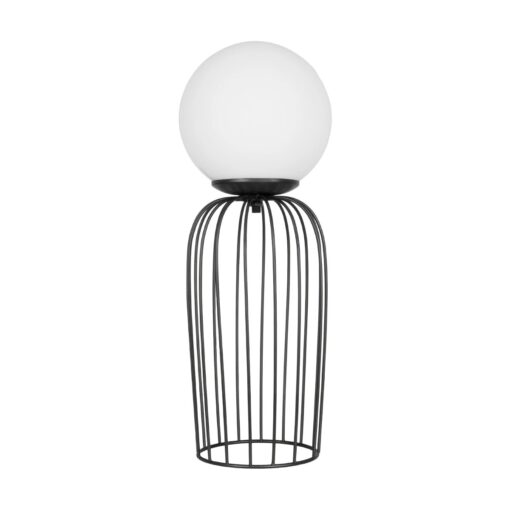 GLOBOSTAR® KAZAF 203-0295 Μοντέρνο Επιτραπέζιο Φωτιστικό Πορτατίφ με Ντουί 1 x E27 AC 220-240V IP20 – Μαύρο & Λευκό – Μ16 x Π16 x Υ40cm