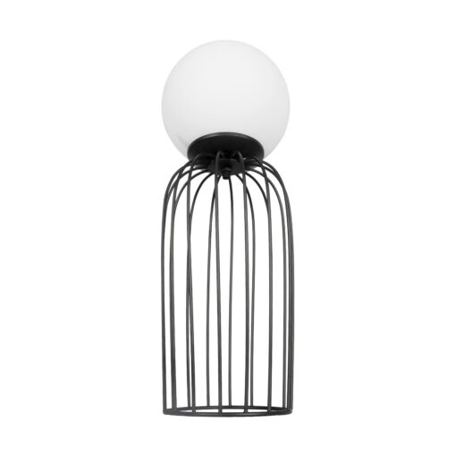 GLOBOSTAR® KAZAF 203-0295 Μοντέρνο Επιτραπέζιο Φωτιστικό Πορτατίφ με Ντουί 1 x E27 AC 220-240V IP20 – Μαύρο & Λευκό – Μ16 x Π16 x Υ40cm