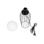 GLOBOSTAR® KAZAF 203-0295 Μοντέρνο Επιτραπέζιο Φωτιστικό Πορτατίφ με Ντουί 1 x E27 AC 220-240V IP20 – Μαύρο & Λευκό – Μ16 x Π16 x Υ40cm