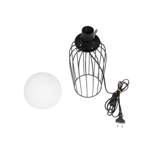 GLOBOSTAR® KAZAF 203-0295 Μοντέρνο Επιτραπέζιο Φωτιστικό Πορτατίφ με Ντουί 1 x E27 AC 220-240V IP20 – Μαύρο & Λευκό – Μ16 x Π16 x Υ40cm