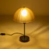 GLOBOSTAR® GAZETA 203-0297 Μοντέρνο Επιτραπέζιο Φωτιστικό Πορτατίφ με Ντουί 1 x E27 AC 220-240V IP20 – Μαύρο & Καφέ – Μ25 x Π25 x Υ39cm