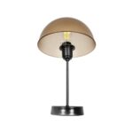 GLOBOSTAR® GAZETA 203-0297 Μοντέρνο Επιτραπέζιο Φωτιστικό Πορτατίφ με Ντουί 1 x E27 AC 220-240V IP20 – Μαύρο & Καφέ – Μ25 x Π25 x Υ39cm