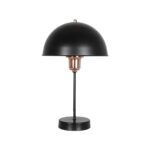 GLOBOSTAR® GAZETA 203-0300 Μοντέρνο Επιτραπέζιο Φωτιστικό Πορτατίφ με Ντουί 1 x E27 AC 220-240V IP20 – Μαύρο & Μπρονζέ – Μ25 x Π25 x Υ39cm