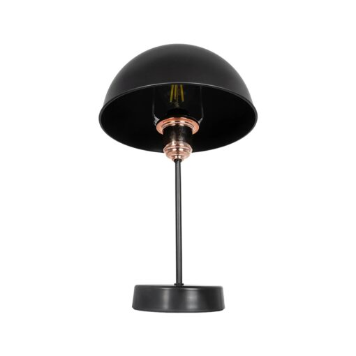 GLOBOSTAR® GAZETA 203-0300 Μοντέρνο Επιτραπέζιο Φωτιστικό Πορτατίφ με Ντουί 1 x E27 AC 220-240V IP20 – Μαύρο & Μπρονζέ – Μ25 x Π25 x Υ39cm