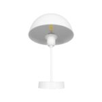 GLOBOSTAR® GAZETA 203-0301 Μοντέρνο Επιτραπέζιο Φωτιστικό Πορτατίφ με Ντουί 1 x E27 AC 220-240V IP20 – Λευκό  – Μ25 x Π25 x Υ39cm