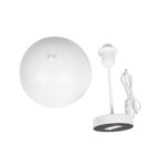 GLOBOSTAR® GAZETA 203-0301 Μοντέρνο Επιτραπέζιο Φωτιστικό Πορτατίφ με Ντουί 1 x E27 AC 220-240V IP20 – Λευκό  – Μ25 x Π25 x Υ39cm
