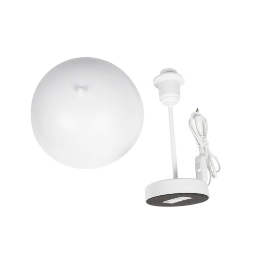 GLOBOSTAR® GAZETA 203-0301 Μοντέρνο Επιτραπέζιο Φωτιστικό Πορτατίφ με Ντουί 1 x E27 AC 220-240V IP20 – Λευκό  – Μ25 x Π25 x Υ39cm