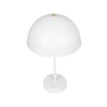 GLOBOSTAR® GAZETA 203-0302 Μοντέρνο Επιτραπέζιο Φωτιστικό Πορτατίφ με Ντουί 1 x E27 AC 220-240V IP20 – Λευκό & Χρυσό  – Μ25 x Π25 x Υ39cm