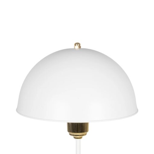 GLOBOSTAR® GAZETA 203-0302 Μοντέρνο Επιτραπέζιο Φωτιστικό Πορτατίφ με Ντουί 1 x E27 AC 220-240V IP20 – Λευκό & Χρυσό  – Μ25 x Π25 x Υ39cm