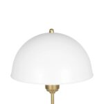 GLOBOSTAR® GAZETA 203-0303 Μοντέρνο Επιτραπέζιο Φωτιστικό Πορτατίφ με Ντουί 1 x E27 AC 220-240V IP20 – Λευκό & Μπρονζέ  – Μ25 x Π25 x Υ39cm