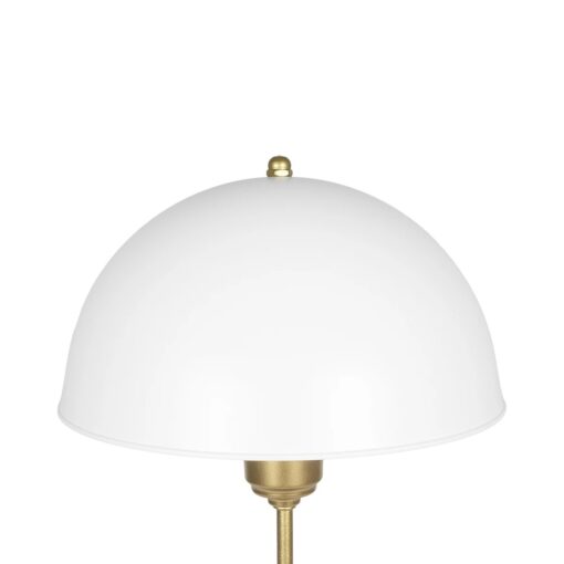 GLOBOSTAR® GAZETA 203-0303 Μοντέρνο Επιτραπέζιο Φωτιστικό Πορτατίφ με Ντουί 1 x E27 AC 220-240V IP20 – Λευκό & Μπρονζέ  – Μ25 x Π25 x Υ39cm